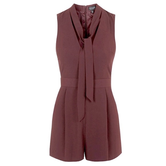 Topshop Front Tie Plunge Romper - Picture 1 of 8